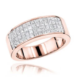 14K White Gold Princess Cut Invisible Diamond Wedding Band 1.84ct -Jewelry Sales Store 14k princess cut invisible diamond wedding band 184 p 22383 ro