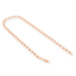 Men's 14K Rose Gold Bead Chain Bracelet 5mm 7.5in-9in