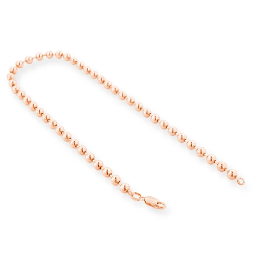 Men's 14K Rose Gold Bead Chain Bracelet 5mm 7.5in-9in 1 Men's 14K Rose Gold Bead Chain Bracelet 5mm 7.5in-9in