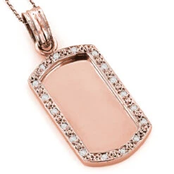 14K White Gold Diamond Dog Tag Pendant 0.22ct -Jewelry Sales Store 14k solid gold diamond dog tag pendant 022ct p 6167 ro