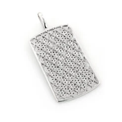 Iced Out 14K White Gold Dog Tag Pendant With Diamonds 2ct -Jewelry Sales Store 14k solid gold dog tag pendant with diamonds 199ct p 6990 backwh