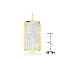 Iced Out 14K White Gold Dog Tag Pendant With Diamonds 2ct -Jewelry Sales Store 14k solid gold dog tag pendant with diamonds 199ct p 6990 rulerye