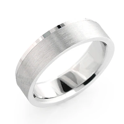Solid 14K White Gold Men's Cosmopolitan Wedding Band 1 Solid 14K White Gold Men's Cosmopolitan Wedding Band