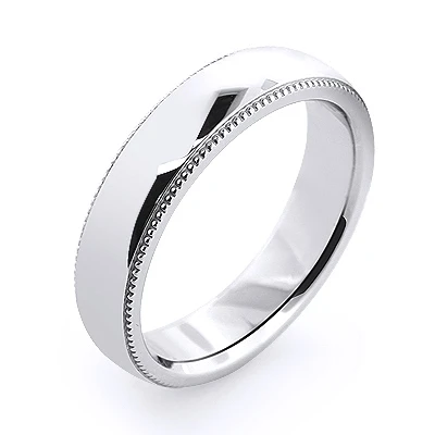 Thin Solid 14K White Gold Women's Or Men's Wedding Band 4mm 1 Thin Solid 14K White Gold Women's Or Men's Wedding Band 4mm