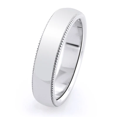 Thin Solid 14K White Gold Women's Or Men's Wedding Band 4mm 2 Thin Solid 14K White Gold Women's Or Men's Wedding Band 4mm - Image 2