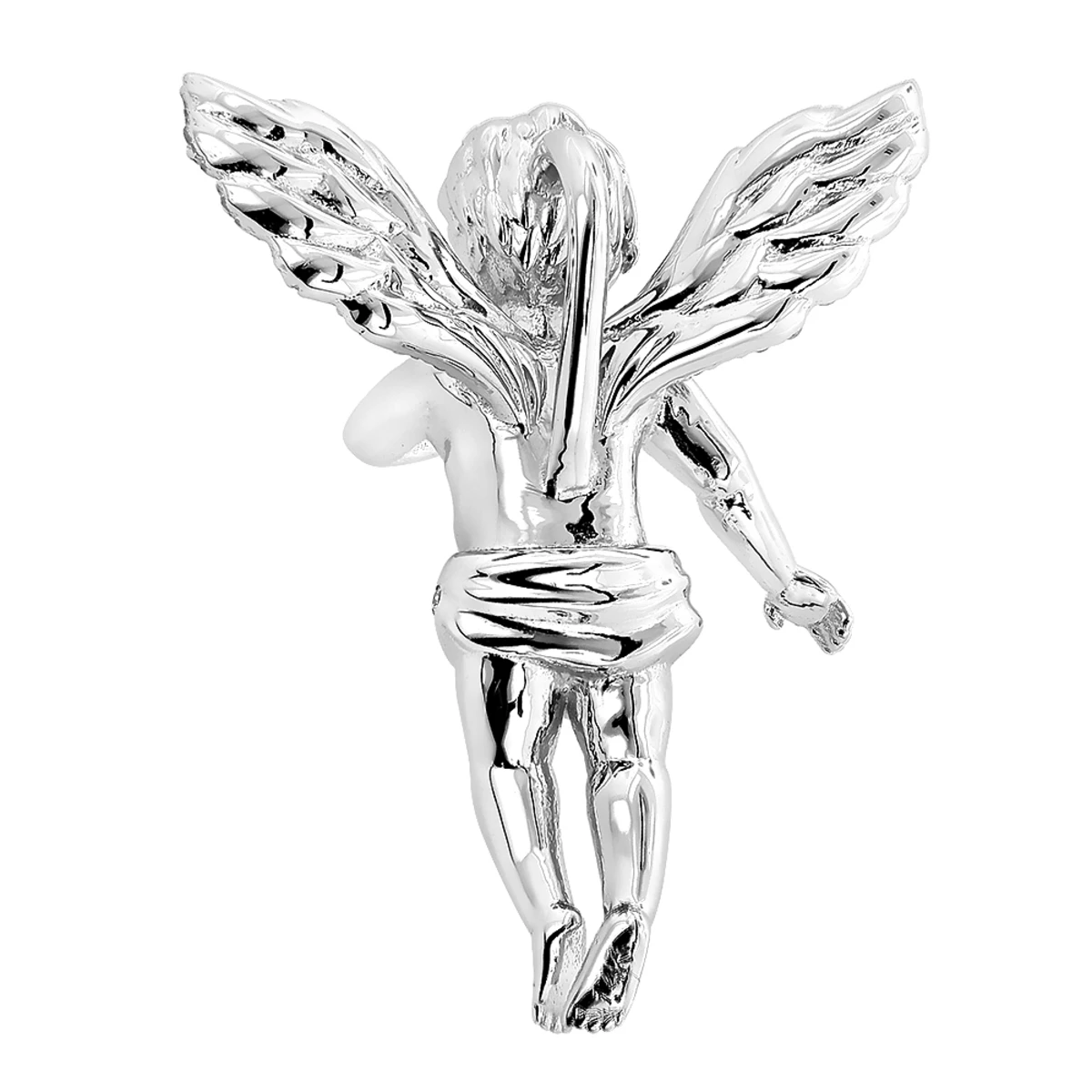 14K White Gold Mini Diamond Angel Pendant 0.7ct Small Baby Angel Charm 4 14K White Gold Mini Diamond Angel Pendant 0.7ct Small Baby Angel Charm - Image 4