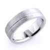 Solid 14K White Gold One Line Men's Wedding Band