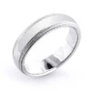 Solid 14K White Gold Wedding Band For Men 6mm