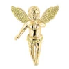 14K Yellow Gold Yellow Diamond Angel Pendant Mini Religious Charm 0.7ct