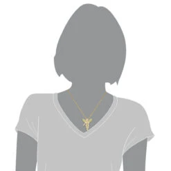 14K Yellow Gold Yellow Diamond Angel Pendant Mini Religious Charm 0.7ct -Jewelry Sales Store 14k solid gold yellow diamond angel pendant mini religious charm 07ct 3