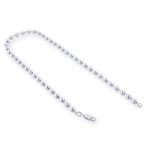 Men's 14K White Gold Bead Ball Chain Bracelet 5mm 7.5in-9in 1 Men's 14K White Gold Bead Ball Chain Bracelet 5mm 7.5in-9in