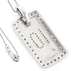 14K White Gold White Yellow Diamond Number 10 Dog Tag Pendant 1.60 -Jewelry Sales Store 14k white yellow diamond number 10 dog tag pendant 160 p 6372 backwh
