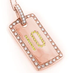 14K White Gold White Yellow Diamond Number 10 Dog Tag Pendant 1.60 -Jewelry Sales Store 14k white yellow diamond number 10 dog tag pendant 160 p 6372 ro