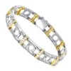 14K White/Yellow Gold Men's Diamond Two-Tone Bracelet 4ct