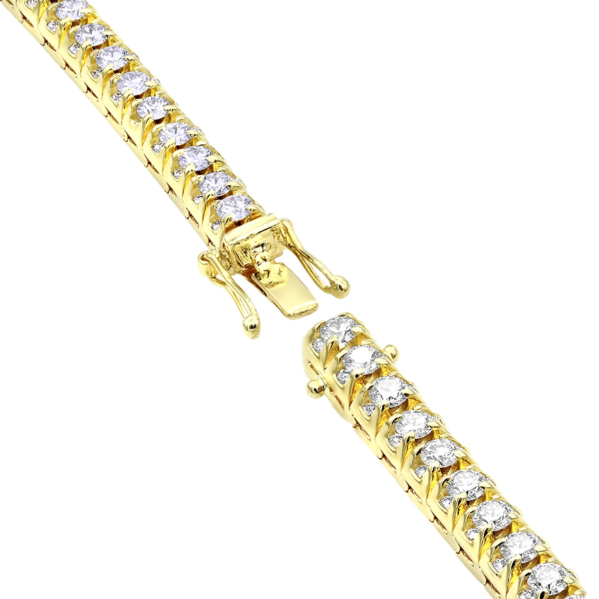 11 Carat Diamond Tennis Bracelet For Men & Women 14K Yellow Gold By Luxurman 4 11 Carat Diamond Tennis Bracelet For Men & Women 14K Yellow Gold By Luxurman - Image 4