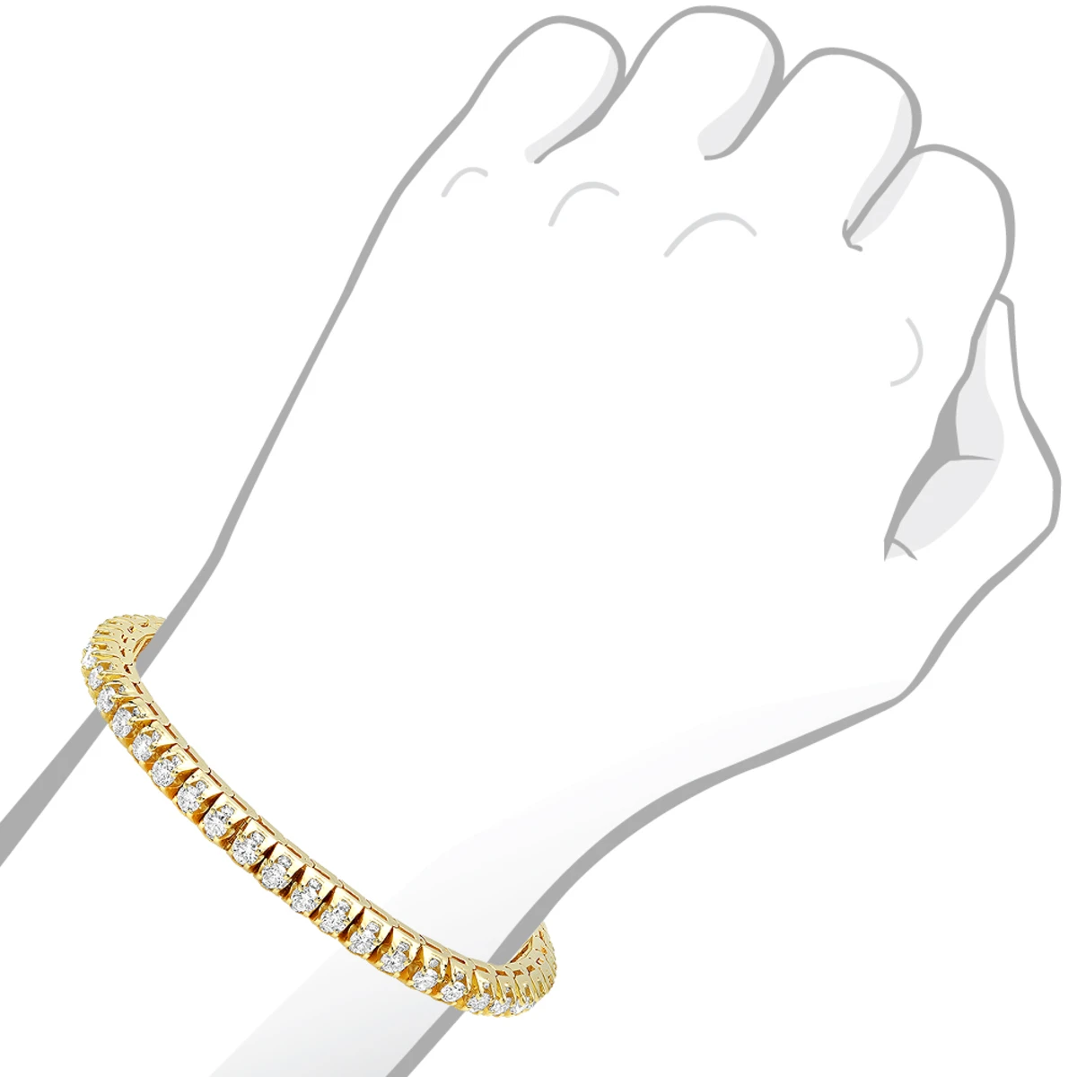 11 Carat Diamond Tennis Bracelet For Men & Women 14K Yellow Gold By Luxurman 5 11 Carat Diamond Tennis Bracelet For Men & Women 14K Yellow Gold By Luxurman - Image 5