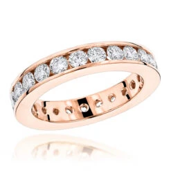 18K Yellow Gold Round Diamond Eternity Band 2.20ct -Jewelry Sales Store 18k gold diamond eternity band 220ct p 30522 ro