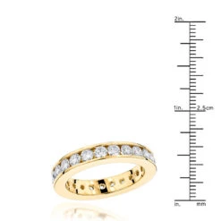 18K Yellow Gold Round Diamond Eternity Band 2.20ct -Jewelry Sales Store 18k gold diamond eternity band 220ct p 30522 rulerye