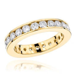 18K Yellow Gold Round Diamond Eternity Band 2.20ct