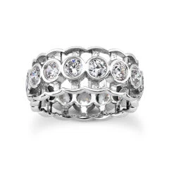 18K White Gold Diamond Eternity Band 2.25ct 9mm