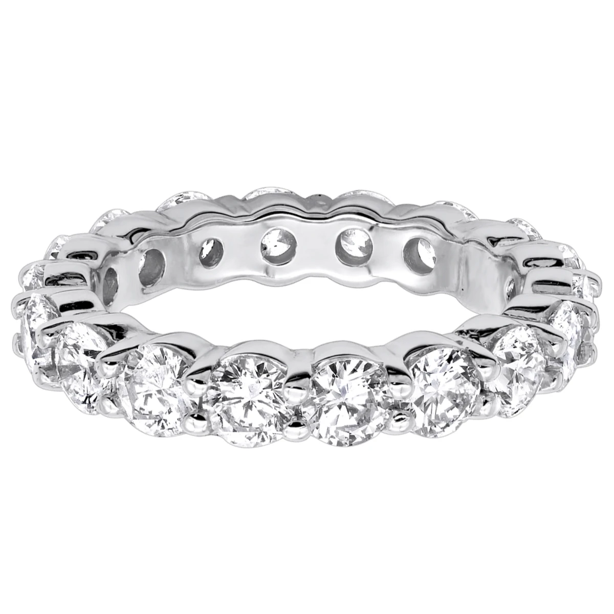 18K White Gold Diamond Eternity Band 3.40ct 5/32in. (4.1mm) 4 18K White Gold Diamond Eternity Band 3.40ct 5/32in. (4.1mm) - Image 4