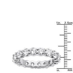 18K White Gold Diamond Eternity Band 3.40ct 5/32in. (4.1mm) 15 18K White Gold Diamond Eternity Band 3.40ct 5/32in. (4.1mm) -Jewelry Sales Store 18k gold diamond eternity band 340ct p 30340 rulerwh
