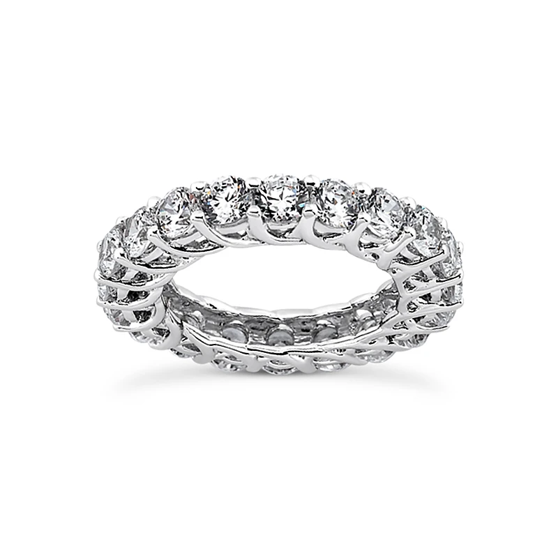 18K White Gold Diamond Eternity Band 4ct 1 18K White Gold Diamond Eternity Band 4ct