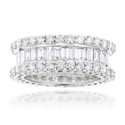 18K White Gold Diamond Eternity Band 5.72ct