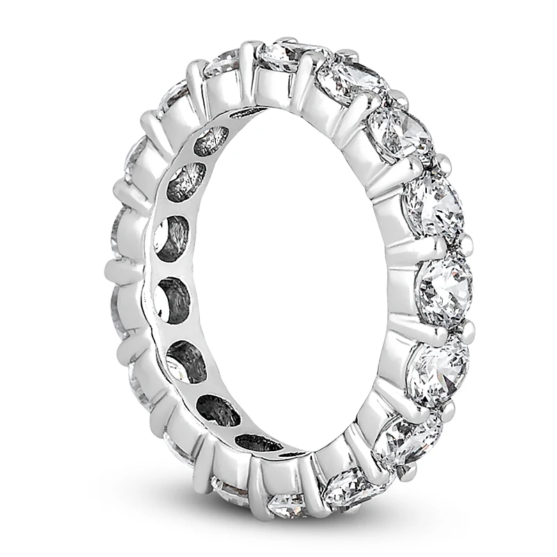 18K White Gold Diamond Eternity Band 5.85ct 4 18K White Gold Diamond Eternity Band 5.85ct - Image 4