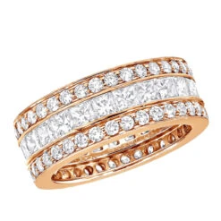 18K White Gold Round & Princess Diamond 5 Carat Eternity/Anniversary Band -Jewelry Sales Store 18k gold diamond eternity rings collection item 5ctw p 23030 ro