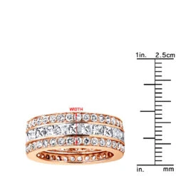 18K White Gold Round & Princess Diamond 5 Carat Eternity/Anniversary Band -Jewelry Sales Store 18k gold diamond eternity rings collection item 5ctw p 23030 rulerro