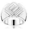 18K White Gold Men's Baguette Diamonds Ring 0.48ct
