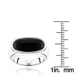 18K White Gold Men's Black Onyx Ring 8.9mm 11 18K White Gold Men's Black Onyx Ring 8.9mm -Jewelry Sales Store 18k gold mens black onyx ring p 31952 rulerwh