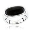 18K White Gold Men's Black Onyx Ring 8.9mm