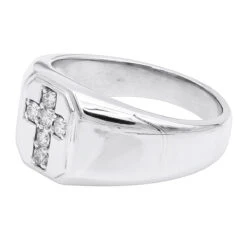 18K White Gold Men's Diamond Ring 0.30ct -Jewelry Sales Store 18k gold mens diamond ring 030ct p 31852 backwh