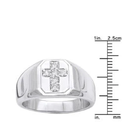 18K White Gold Men's Diamond Ring 0.30ct -Jewelry Sales Store 18k gold mens diamond ring 030ct p 31852 rulerwh