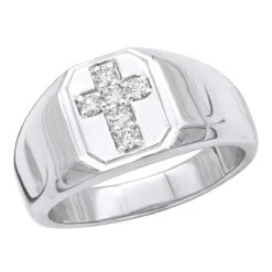 18K White Gold Men's Diamond Ring 0.30ct