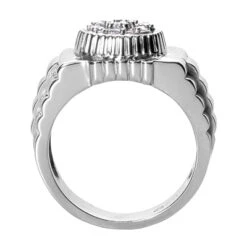 18K White Gold Men's Diamond Ring 0.52ct -Jewelry Sales Store 18k gold mens diamond ring 052ct p 31854 back white 20220426