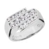18K White Gold Men's Diamond Ring 1.25ct