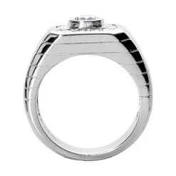 18K White Gold Men's Diamond Ring 1.28ct -Jewelry Sales Store 18k gold mens diamond ring 128ct p 31876 back white 20220426