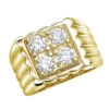 18K Yellow Gold Men's Diamond Ring 1.60ct