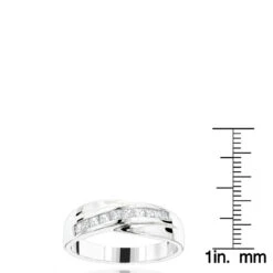 18K White Gold Men's Diamond Wedding Band 1ct -Jewelry Sales Store 18k gold mens diamond wedding band 1ct p 30803 rulerwh