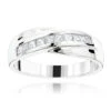 18K White Gold Men's Diamond Wedding Band 1ct