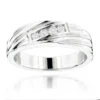 18K White Gold Men's Diamond Wedding Ring 0.12ct 5.9mm