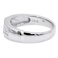 18K White Gold Men's Diamond Wedding Ring 0.49ct -Jewelry Sales Store 18k gold mens diamond wedding ring 049ct p 30919 backwh