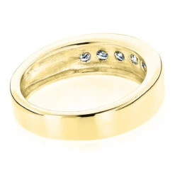 18K Yellow Gold Men's Diamond Wedding Band 5 Stone Anniversary Ring 0.75ct -Jewelry Sales Store 18k gold mens diamond wedding ring 075ct p 30903 backye