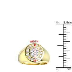 18K Yellow Gold Men's Round & Oval Diamonds Ring 2.06ct -Jewelry Sales Store 18k gold mens round oval diamonds ring 206ct p 31667 rulerye
