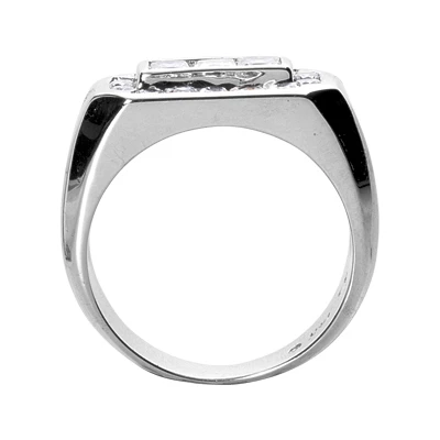 18K White Gold Men's Round & Princess Diamonds Ring 1.51ct 3 18K White Gold Men's Round & Princess Diamonds Ring 1.51ct - Image 3