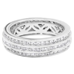 14K Rose Gold Round Baguette Diamond Eternity Ring 2.01ct 1/4 In (6mm) -Jewelry Sales Store 18k gold round baguette diamond eternity ring 201ct p 6326 backwh