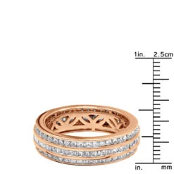 14K Rose Gold Round Baguette Diamond Eternity Ring 2.01ct 1/4 In (6mm) -Jewelry Sales Store 18k gold round baguette diamond eternity ring 201ct p 6326 rulerro
